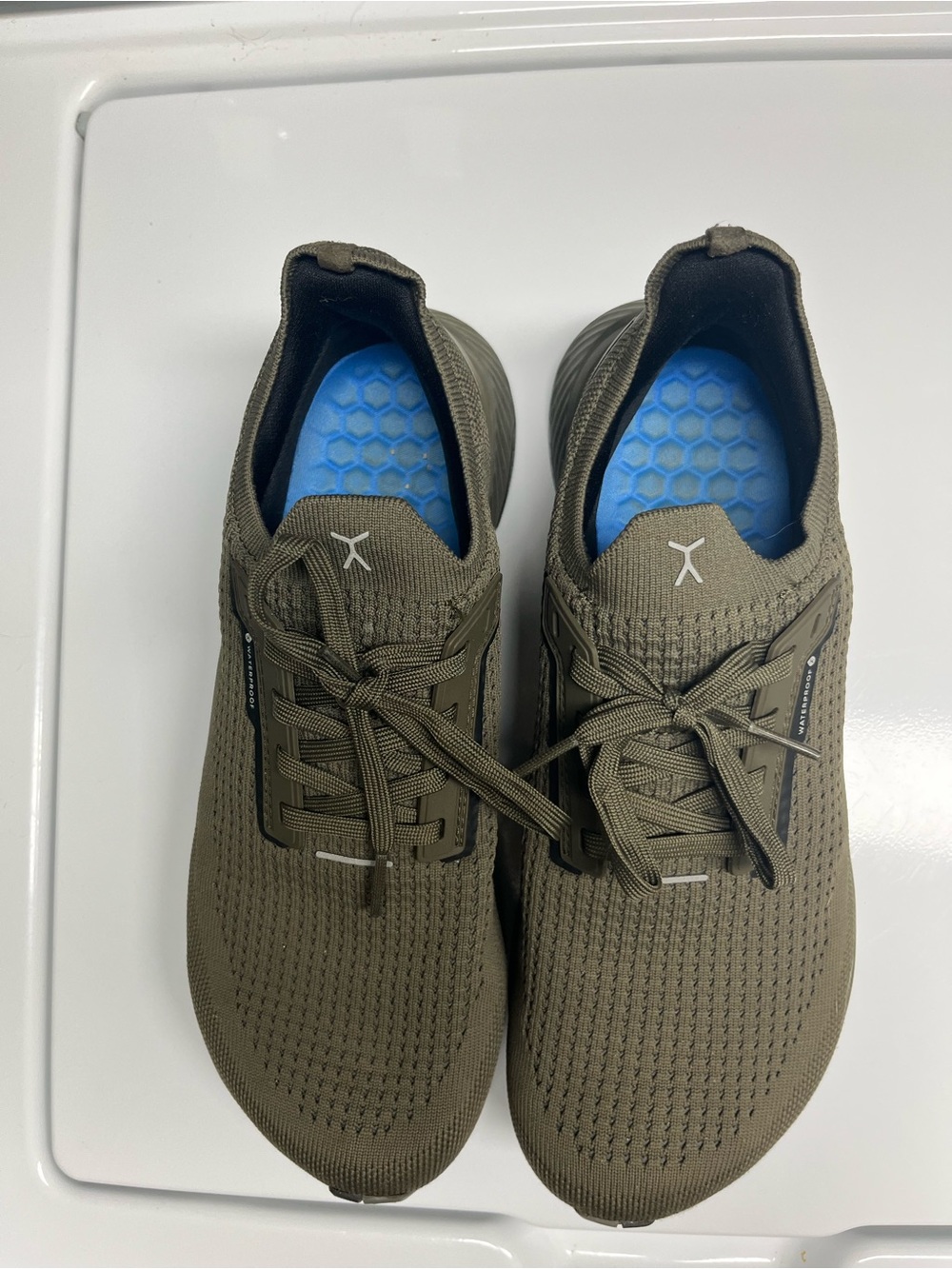 Men's Olive Knit Athletic Sneakers